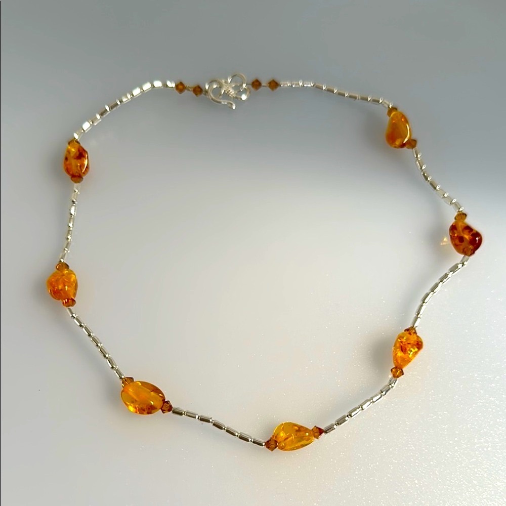 Silver and Amber Necklace​​